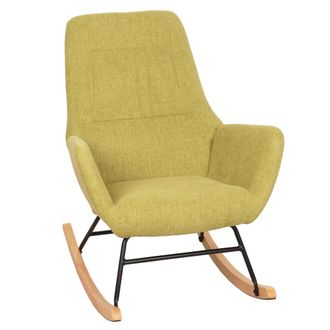 Hhg Nunca Usado] Mecedora Hhg 704, Mecedora Sill&oacute;n Reclinable Sill&oacute;n Tv, Madera Maciza Metal Tela/textil 320g/m&sup2;, Verde