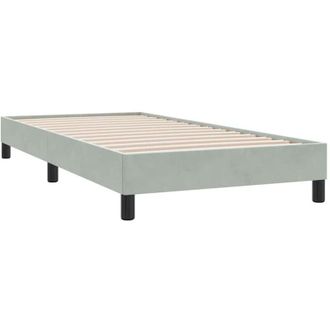 vidaXL Giroletto senza Materasso Grigio Chiaro 100x210 cm Velluto vidaXL