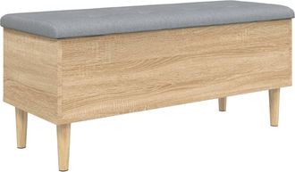 vidaXL Banco Con Almacenaje Madera Ingenier&iacute;a Roble Sonoma 102x42x46cm Vidaxl