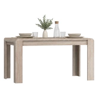 Dmora Mesa Extensible Kasano, 8 Personas, Extensible, Esquinas Redondeadas, 115x80x76h Cm Marr&oacute;n Roble