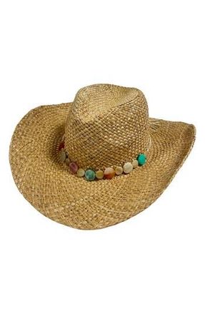 MARCUS ADLER Straw Cowboy Hat in Natural at Nordstrom Rack