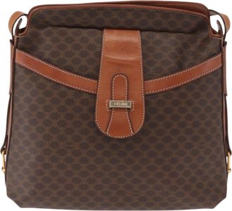 Celine Vintage Macadam Canvas Brown Canvas Backpack Bag (Pre-Owned)