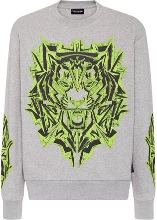 Plein Sport Hoodies & sweatvesten, Heren, Grijs, 2Xl, Katoen, Sweatshirt LS Thunder Tiger