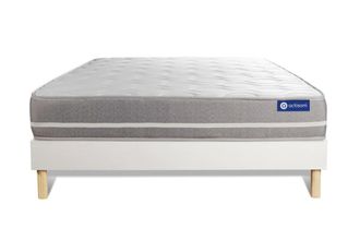 Actisom Somier blanco + colch&oacute;n con espuma viscoel&aacute;stica 140 x 190