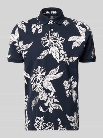 Lerros Modern Fit Poloshirt mit Label-Detail in Marine, Gr&ouml;&szlig;e XXXL