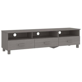 Berkfield Home TV Cabinet HAMAR Light Grey 158x40x40 cm Solid Wood Pine | Size: 158 x 40 x 40 cm
