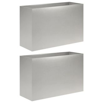 vidaXL Macetero De Jard&iacute;n 2 Uds. Plateado 80 X 30 X 40 Cm Vidaxl
