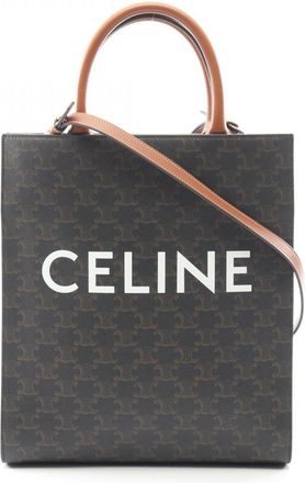 Celine Black Brown Pvc Leather Tote Bag (Pre-Owned)