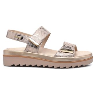 Mephisto Mephisto Dominica Metallic Leather Womens Hook and loop Sandals - UK 8.5 - US 11 Women - EU 41 - Light Taupe - Size:UK 8.5