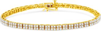 House of Brilliance 14K Yellow Gold Plated.925 Sterling Silver 3.0 Cttw Diamond Link Bracelet