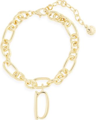 BaubleBar Initial Charm Chain Braclet in Gold D at Nordstrom Rack