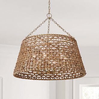 Ballard Designs Poppy 6-Light Woven Drum Chandelier - Ballard Designs