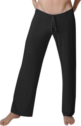 Generic Mens Pyjama Bottoms Black: Mens Loungewear Sets Mens Pyjama Bottoms Satin Silk Trousers Soft Comfy Lounge Pants Yoga Loungewear Pants Lounge Pants Tra