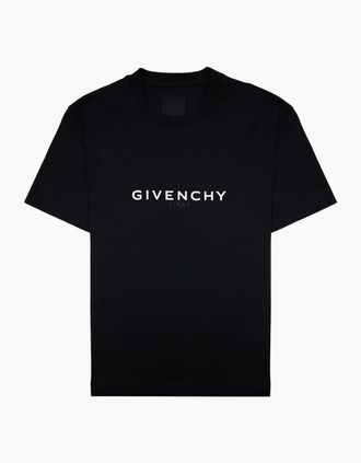 Givenchy Mens Givenchy Paris Reverse Logo Slim Fit T Shirt Black 001 - Size: 40