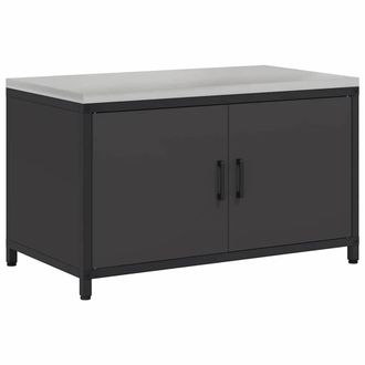 Berkfield Home Kitchen Storage Cabinet with Shelf with Storage with Door Black Steel