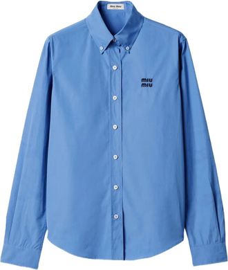 Miu Miu Camicia con logo - Blu