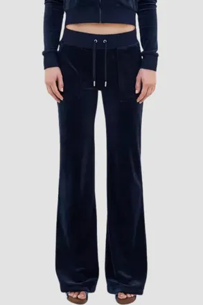 OEM Pantalones Deportivos Juicy Couture Layla De Tiro Bajo Y Bolsillo, Talla S, Color Azul Marino Para Mujer