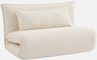 Sweeek Sill&oacute;n Convertible De Tejido Borreguito Texturizada, 2 Plazas