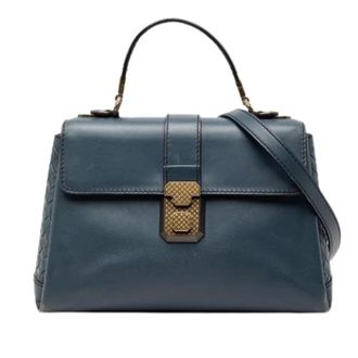 Bottega Veneta Pre-owned Handbags, female, Blue, Size: ONE SIZE Pre-owned Vintage Satchel