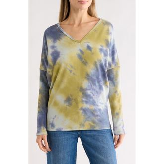 Go Couture V-Neck Dolman Sleeve Sweater in Blue Splash at Nordstrom Rack, Size X-Large