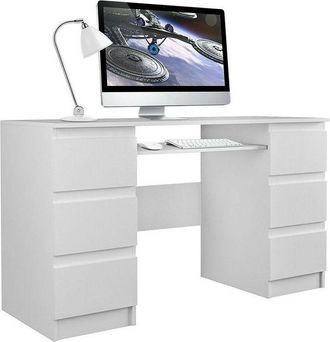 Mirjan24 Mobilier1 - Mesa de oficina Comfivo 448, Con cajones, Con un estante para teclado, Número de puertas: 0, Número de cajones: 0, 76x130x51cm