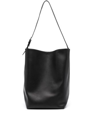 The Row debossed-logo shoulder bag - women - Calf Leather - OS - Black