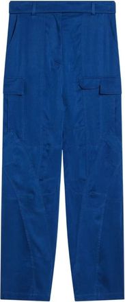 Ferragamo Blauwe Cargo Broek - Dames - Straight fit broeken - Blauw - 2XS - Broeken