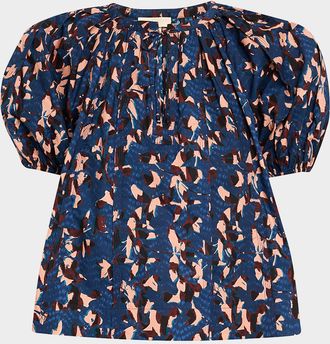 Ulla Johnson Loli Short-Sleeve Blouse