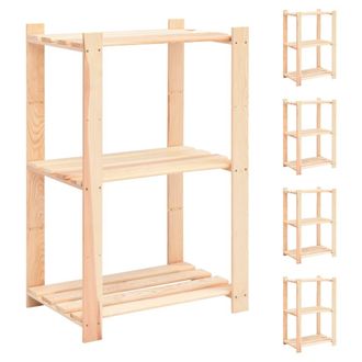 vidaXL Vidaxl - Estanter&iacute;a 3 Niveles 5 Unidades Madera Pino Maciza 150 Kg