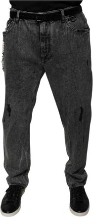 Dolce & Gabbana Skinny Denim Jeans - Heren - Slim Fit Jeans - Grijs - 3XL - Denim - Jeans
