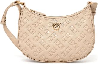 Pinko Casual Love Schoudertas in Beige - Dames - Schoudertassen - Beige - ONE Size - Leer - Tassen