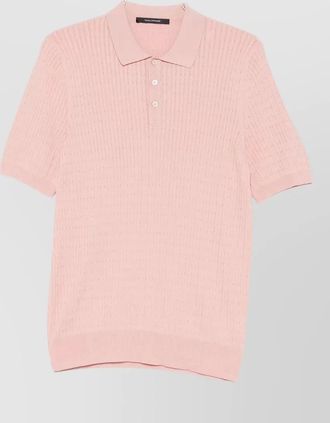 Tagliatore polo shirt cable knit short sleeves