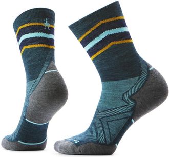 Smartwool Womens Run Targeted Cushion Mid Crew Socks Blue L