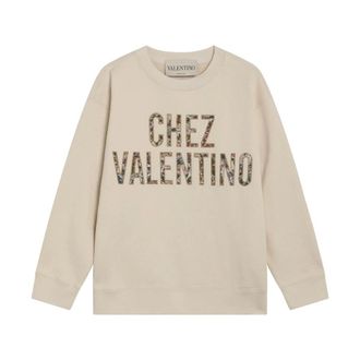 Valentino Garavani Sweatshirts, female, Beige, Size: XS Jersey Sweatshirt