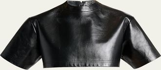 Balenciaga Shiny Leather Super Cropped Top