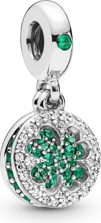 Pandora Womens Lucky Four Leaf Clover Dangle Charm In Silver