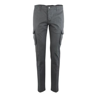 Kiton Slim-fit Trousers, male, Gray, Size: W32 Cotton Cargo Pants