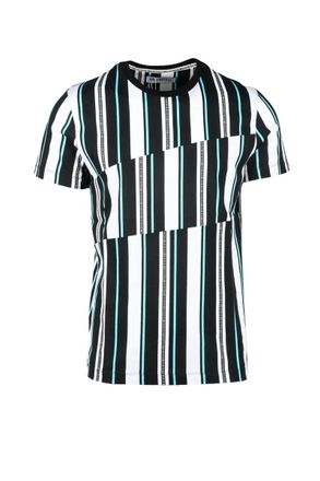 Dirk Bikkembergs White Striped Cotton T-Shirt