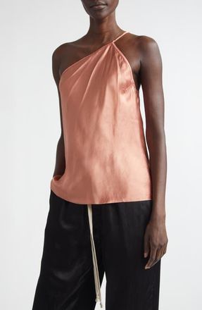 Rick Owens One-Shoulder Satin Top in Coral at Nordstrom, Size 10 Us