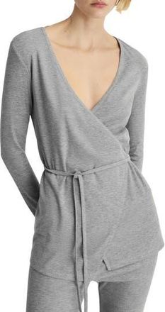 Mango Wrap Rib Cardigan in Grey at Nordstrom Rack, Size Small