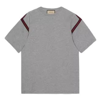 Gucci Cotton Jersey T-shirt With Web Grey 768443-XJF7G-1056
