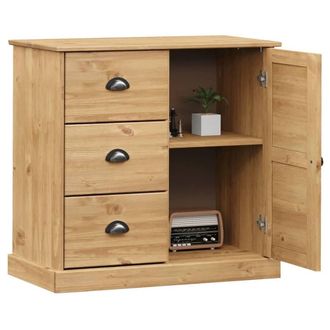 Berkfield Home Sideboard with Drawers VIGO 78x40x75 cm Solid Wood Pine in Brown | Size: 78 x 40 x 75 cm