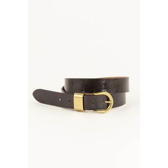 Sessun Brede lakleren riem met metalen gesp, MILOA