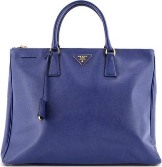 Prada Galleria Double Zip Saffiano Leather Large tote bag - Blauw