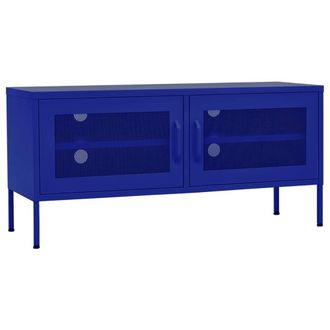 Berkfield Home TV Cabinet Navy Blue 105x35x50 cm Steel | Size: 105 x 35 x 50 cm