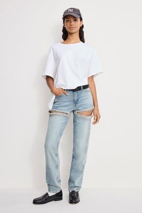 Good American Womens Good Icon Straight Diamond Jeans | Indigo, Size 30 Plus | Good American by KhloÈ Kardashian