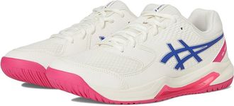 Asics Womens GEL-Dedicate 8 Tennis Shoe Womens Shoes Cream/Dark Cobalt : 11.5 B - Medium, Synthetic