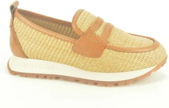 Hispanitas Sportieve Camel Raffia Loafer - Dames - Loafers - Bruin - 38 EU - Schoenen