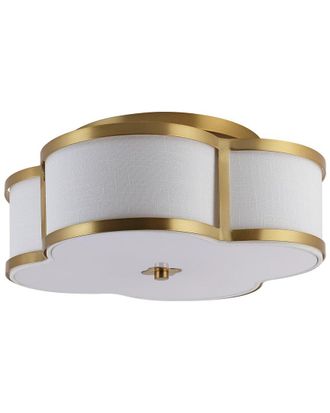 Jonathan Y Designs Jonathan Y Quatrefoil 18In Scalloped Shade Metal Classic Glam Led Flush Mount