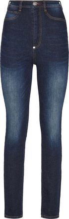 Philipp Plein Super High Waist Jegging Iconic Plein - Dames - Skinny Jeans - Blauw - W26 - Katoen - Jeans